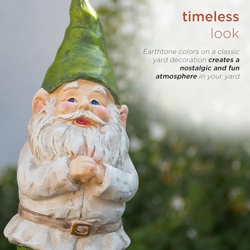 12" Tall Outdoor Garden Gnome Yard Statue Decoration