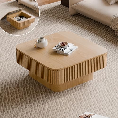 Square Small Coffee Table with Storage