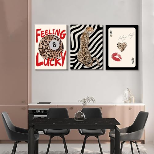 3Pcs Framed Trendy Leopard Print Canvas Wall Art (3 Count)
