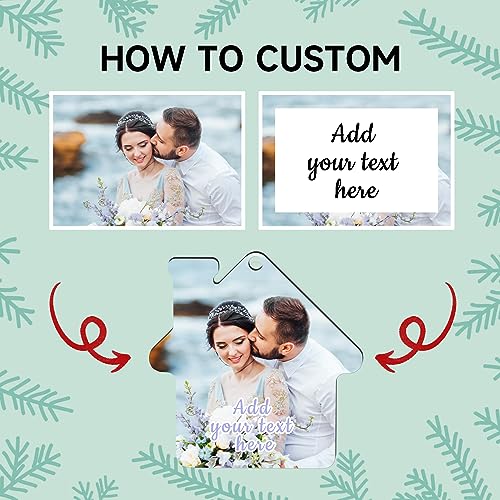 Personalized Christmas Ornaments 2025 Wood Custom Picture Text Hanging Ornament Customized Christmas Tree Decorations Keepsake Gift for Family Couples Xmas Tree Home Decor