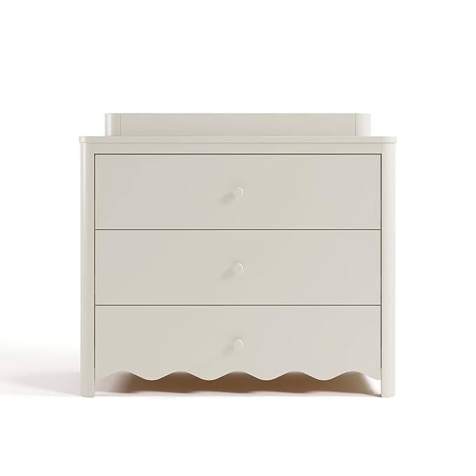 Storkcraft Casablanca 3 Drawer Chest with Removable Changing Topper (Frosted Oat) – GREENGUARD Gold Certified Wood Dresser for Baby & Kids, Interlocking Drawer System for Safety
