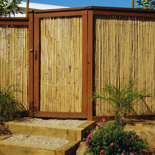Natural Bamboo Fencing Decorative Rolled Fence Panel 1 in D x 2 ft H x 8 ft L