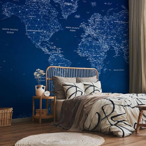 Wall Mural World Map 79x55 in (30.13 Sq Ft)