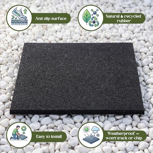 4 Pcs Rubber Stepping Stones Outdoor 12 x 12 Inch (4 Count)