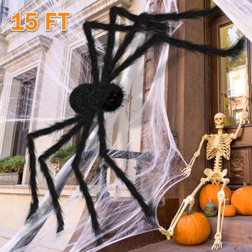 15FT Halloween Giant Spider Outdoor Decorations (15FT)