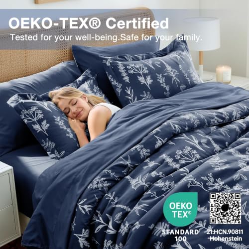 Navy Blue Cal King Comforter Set