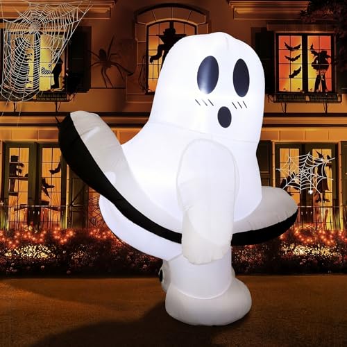5 FT Halloween Inflatable Ghost Outdoor Decoration with LED (Cute)