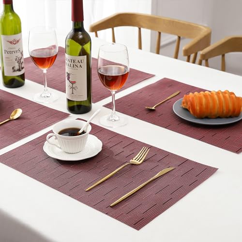 Burgundy Placemats Set of 4 (4 Count)