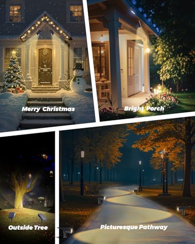 2 Pack Solar Spot Lights Outdoor Waterproof