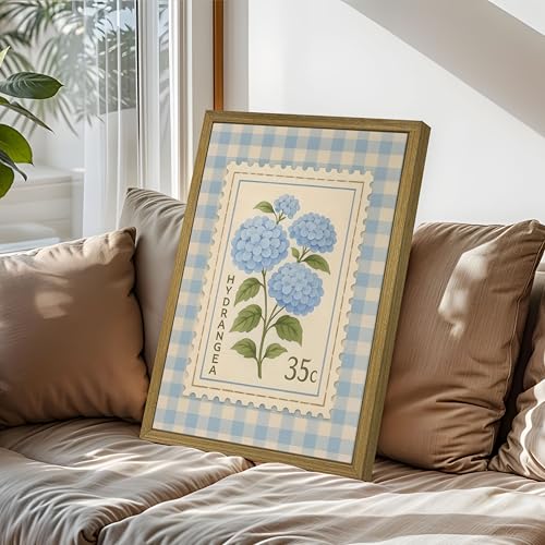 Framed Blue Hydrangea Canvas Wall Art
