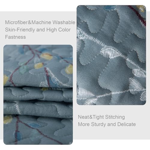 Reversible Boho Quilt King Size Blue