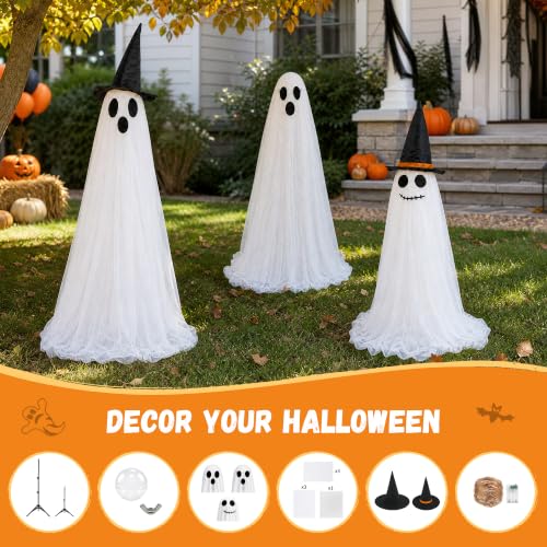 Halloween Light Up Ghost Family Decorations Set