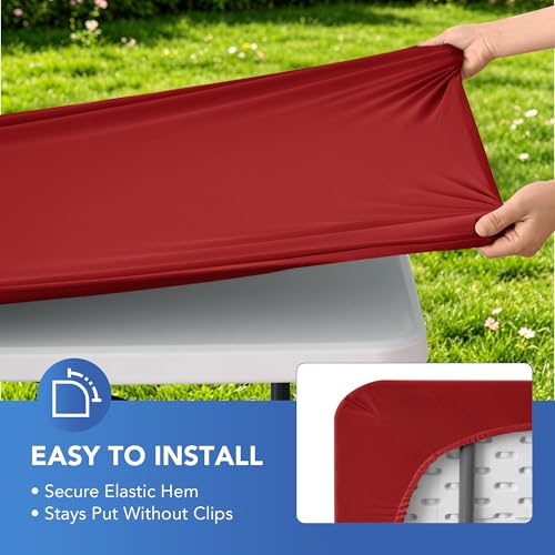 Fitted Tablecloth for 8 Foot Rectangle Tables (4 Count)