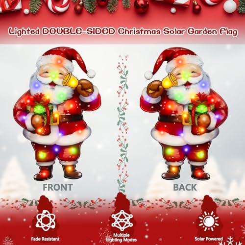 28x40 Lighted Christmas Santa Garden Flag