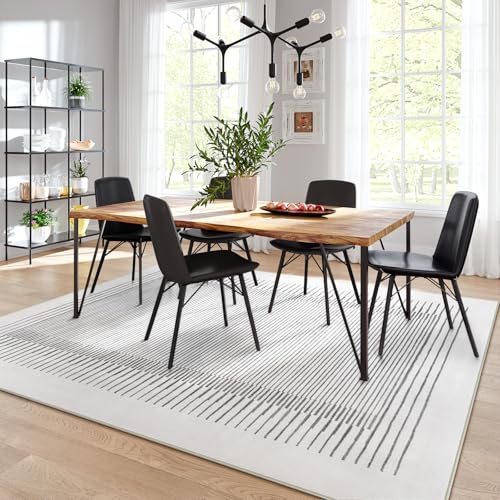 Washable Striped 8x10 Rugs for Living Room (80 Sq Ft)