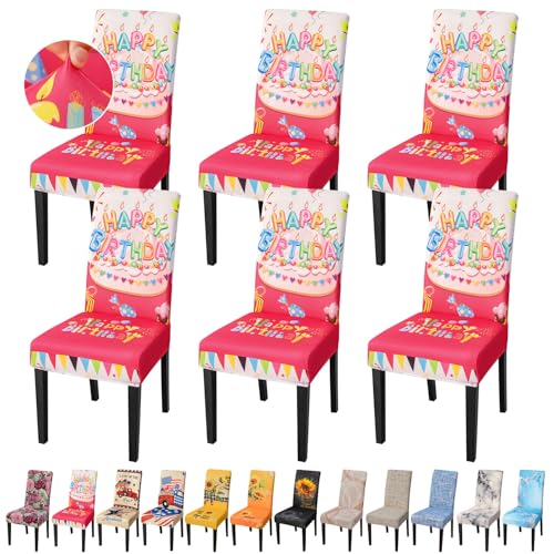 Birthday Chair Covers for Dining Room Set of 6