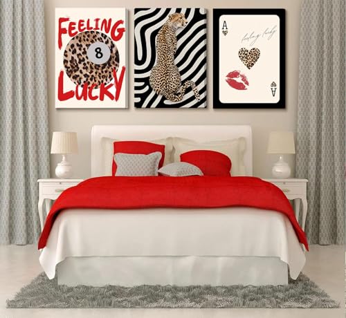 3Pcs Framed Trendy Leopard Print Canvas Wall Art (3 Count)