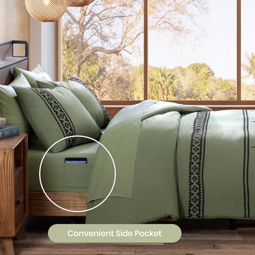 Embroidery Queen Size Comforter Set 7 Pieces Western Bed in a Bag