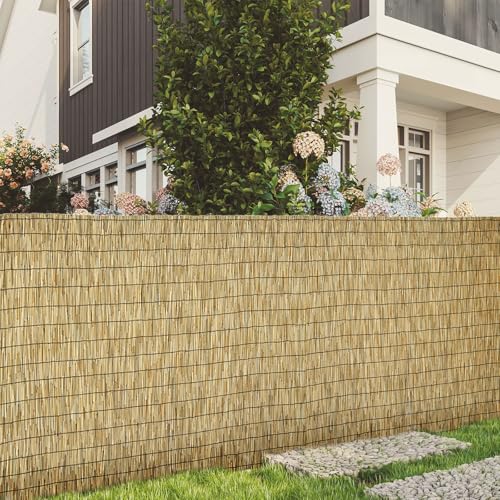 Natural 5FT X16.4FT Reed Fencing Roll Bamboo Privacy Fence Screen (82 Sq Ft)