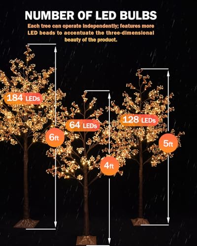4ft Lighted Baby's Breath Tree with 64 Warm White LED Lights