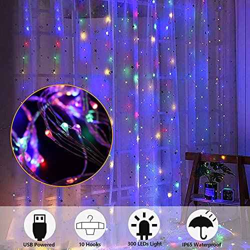 Window Curtain String Lights