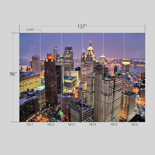 City Night View wall Mural Peel and Stick Wallpaper for Bedroom Living Room