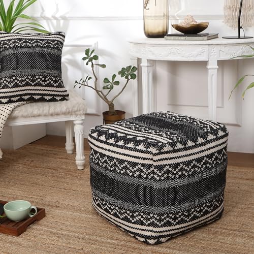 Pouf with Filler Cube Bean Bag Pouffe