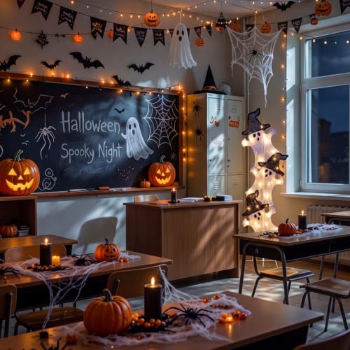 Halloween Ghost Lights 41 Inch H Pre (Black,White / Ghost)