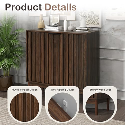 Fluted Buffet Cabinet with Storage