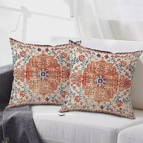 Outdoor Waterproof Pillow Covers 18X18 Inch Set of 2 (8 Count)