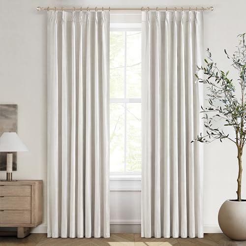 Birch Unique 80 Inch Pinch Pleated Curtains Blackout for Bedroom 2 Panel Set (2 Count)