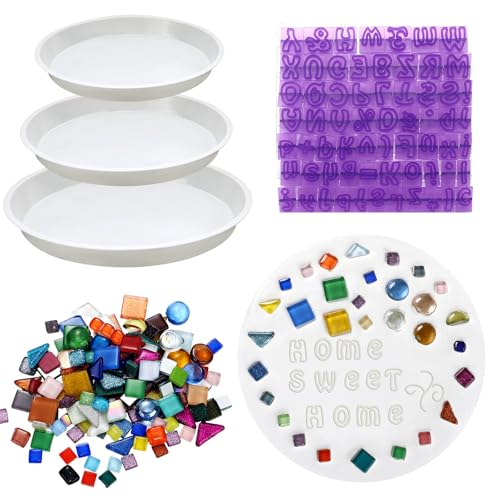 3 Set 13 in 11 in 10 in Stepping Cement Stones Kit for Kid DIY Craft (5 Count)