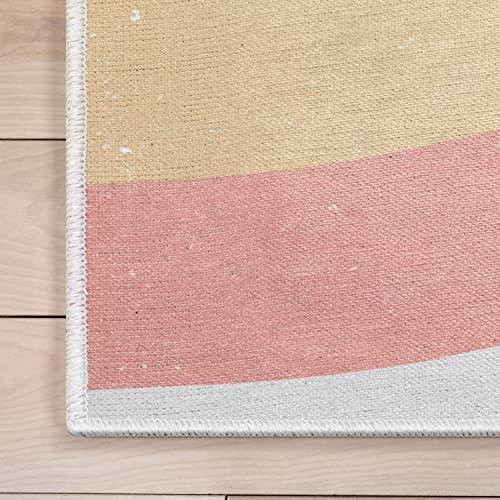 Kids Rugs Rainbow 3'3" x 5' Multi Color Modern Flat