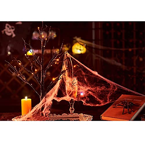 Black Halloween Tree with Lights 24 LED Orange with Timer