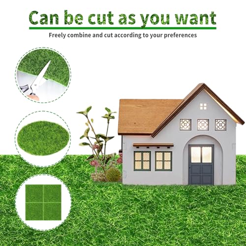 4 Pcs 6 X 6 Inch Fake Grass Decor for Crafts (4 Count)