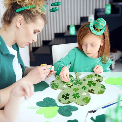 Large Size Wooden Shamrock St. Patrick's Day Ornaments to Paint (6 Count)