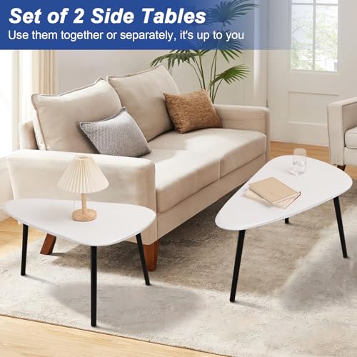 Nesting Triangle Coffee Table End Tables Set of 2 for Living Room Bedroom (2 Count)