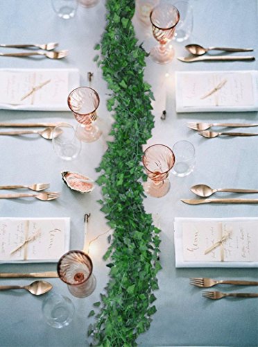 84 Feet 12 Strands Artificial Ivy Leaf Plants Vine Hanging Garland Fake Foliage Flowers Home Kitchen Garden Office Wedding Wall Decor