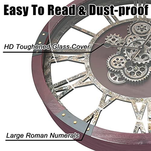 24" Original Moving Gears Wall Clock