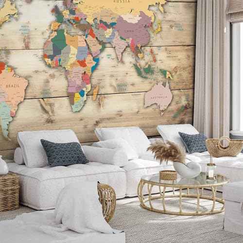 Wall Mural World Map 135x101 in (94.5 Sq Ft)