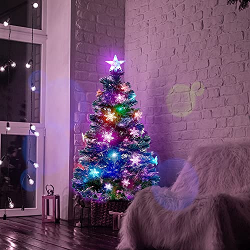 3 FT Fiber Optic Christmas Tree with Lights Artificial Xmas Trees