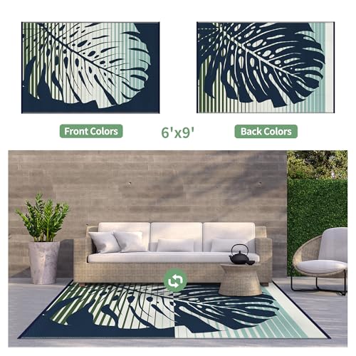Outdoor Rug Waterproof Plastic Rugs for Patio (57.6 Sq Ft)