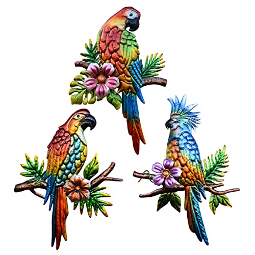 Parrot Tropical Wall Art Decor (3 Count)
