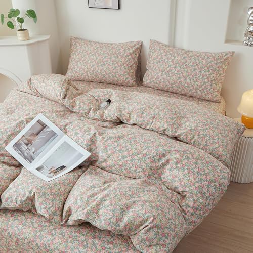 Vintage Flowers Comforter Set Full Size Coquette Floral Bedding Set