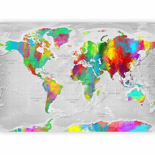 Wall Mural World Map 96x69 in (46.17 Sq Ft)
