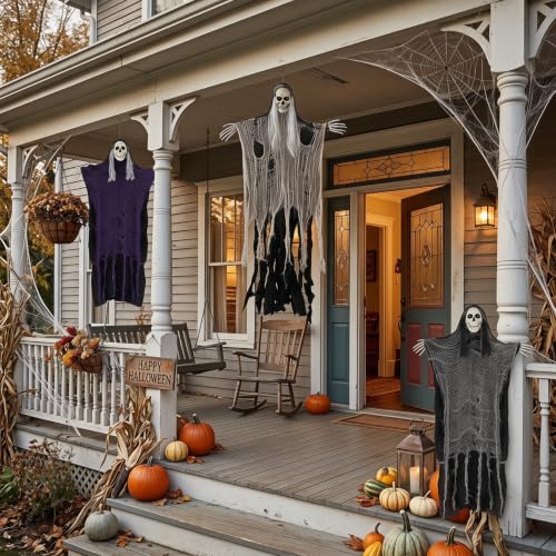 3PCS Scary Hanging Ghosts (3 Count)