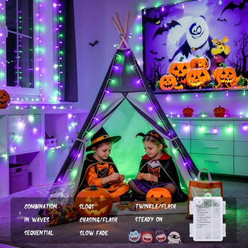 33FT 100 LED Battery Operated Halloween Lights with Remote (100 Count)