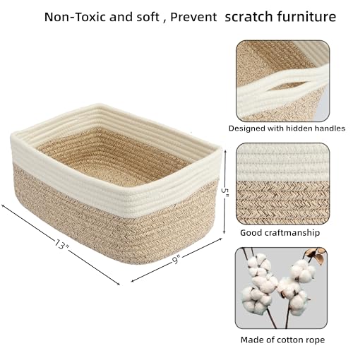 Small Woven Storage Baskets for Shelves (3 Count)