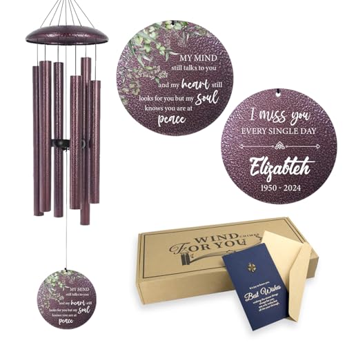 36" Large Deep Tone Personalized Sympathy Wind Chimes