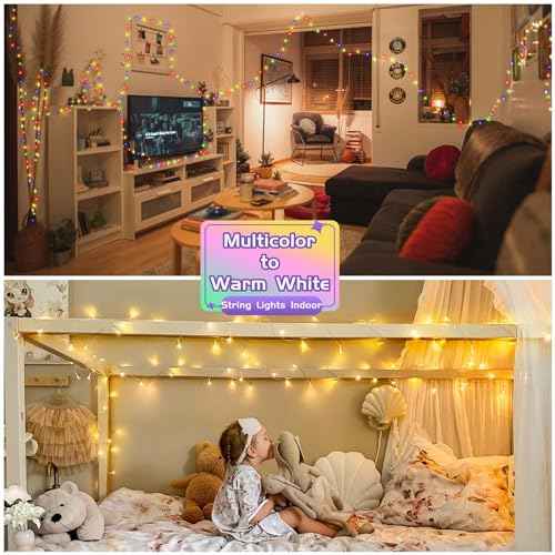 200 LED Warm White & Multicolor Color Changing String Lights (66 Foot)